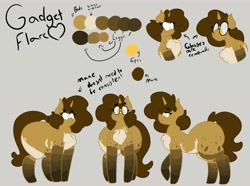 Size: 5522x4116 | Tagged: safe, artist:somefrigginnerd, oc, oc only, oc:gadget flare, pony, unicorn, absurd resolution, chest fluff, glasses, large butt, reference sheet, socks (coat marking), wide hips