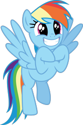 Size: 3668x5547 | Tagged: safe, artist:osipush, rainbow dash, pegasus, pony, stranger than fan fiction, absurd resolution, cute, dashabetes, excited, floating, inkscape, simple background, smiling, solo, transparent background, vector