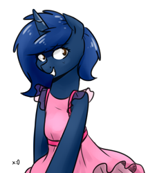 Size: 2027x2139 | Tagged: safe, artist:lrusu, oc, oc only, oc:starlight blossom, pony, unicorn, clothes, cute, dress, female, filly