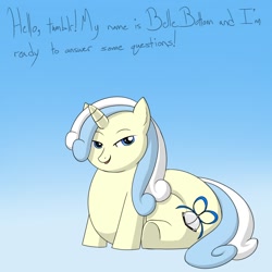 Size: 1000x1000 | Tagged: safe, artist:lesang, oc, oc only, oc:belle bottom, pony, unicorn, ask belle bottom, fat, filly