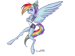 Size: 1032x774 | Tagged: safe, artist:vautaryt, derpibooru import, rainbow dash, anthro, solo