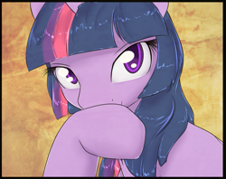 Size: 869x688 | Tagged: safe, artist:alasou, derpibooru import, twilight sparkle, looking at you, solo