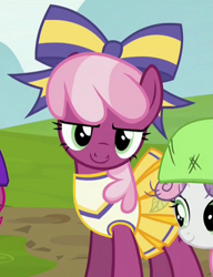 Size: 803x1048 | Tagged: safe, screencap, cheerilee, sweetie belle, pony, the cart before the ponies, cheerileeder, cheerleader, lidded eyes