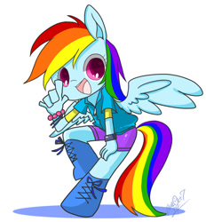 Size: 795x858 | Tagged: safe, artist:g, derpibooru import, rainbow dash, anthro, chibi, cute, pixiv, solo