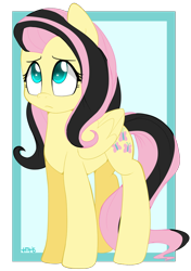 Size: 684x970 | Tagged: safe, artist:higglytownhero, derpibooru import, fluttershy, pegasus, pony, cutie mark, emoshy, female, looking up, solo, wings