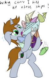 Size: 1566x2465 | Tagged: safe, artist:outlawedtofu, artist:underpable, derpibooru import, oc, oc only, oc:littlepip, pony, unicorn, fallout equestria, comic, fanfic, fanfic art, female, floppy ears, hooves, horn, mare, open mouth, pun, shipping, simple background, solo, transparent background, vector, visual pun