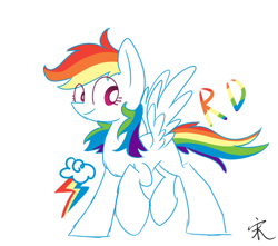 Size: 513x453 | Tagged: safe, artist:yaaaco, derpibooru import, rainbow dash, pegasus, pony, blue coat, blue wings, female, mare, multicolored mane, simple background, smiling, solo