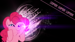 Size: 1920x1080 | Tagged: safe, artist:bronyyay123, pinkie pie, earth pony, pony, dashface, happy, lens flare, smiling, solo, wallpaper