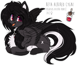 Size: 1059x894 | Tagged: safe, artist:tenebristayga, oc, oc only, oc:beta albireo cygni, pegasus, pony, chest fluff, collar, digital art, ear fluff, female, fluffy, jewelry, pendant, pigtails, red eyes, simple background, solo, transparent background