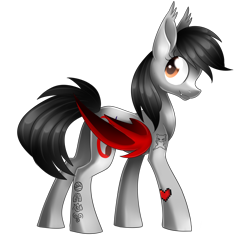 Size: 3000x3000 | Tagged: safe, artist:scarlet-spectrum, oc, oc only, oc:scarlet spectrum, bat pony, pony, avatar the last airbender, mew, pokémon, simple background, solo, tattoo, transparent background