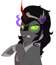 Size: 1600x1850 | Tagged: safe, artist:evehly, derpibooru import, king sombra, pony, unicorn, disappointed, disapproval, disgusted, i've seen some shit, looking at something, raised hoof, solo, sombra eyes