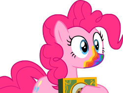 Size: 4207x3164 | Tagged: safe, artist:limedazzle, pinkie pie, earth pony, pony, 28 pranks later, absurd resolution, box, hoof hold, infected, inkscape, simple background, solo, transparent background, vector