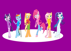 Size: 11180x8000 | Tagged: safe, artist:keytee-chan, derpibooru import, applejack, fluttershy, pinkie pie, rainbow dash, rarity, twilight sparkle, anthro, unguligrade anthro, absurd resolution, mane six, sonic the hedgehog (series), sonicified, style emulation