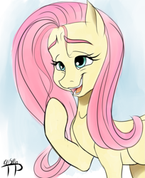 Size: 1077x1318 | Tagged: safe, artist:thethunderpony, fluttershy, pegasus, pony, laughing, sketch, solo