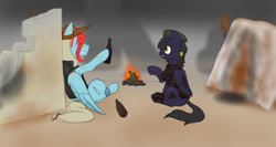 Size: 1280x680 | Tagged: safe, artist:ask-trueshot, oc, oc only, oc:mir, oc:true shot, fallout equestria