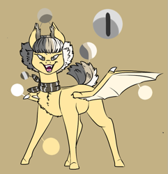 Size: 723x750 | Tagged: safe, artist:askthefrencholive, oc, oc only, oc:gold batton, bat pony, pony, reference sheet