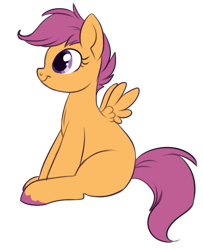 Size: 425x523 | Tagged: safe, artist:lulubell, derpibooru import, scootaloo, scooting, simple background, solo, transparent background