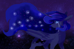 Size: 3600x2400 | Tagged: safe, artist:uunicornicc, princess luna, alicorn, pony, crying, sad, solo