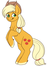 Size: 372x512 | Tagged: safe, artist:lulubell, derpibooru import, applejack, earth pony, pony, simple background, solo, transparent background