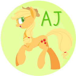 Size: 2000x2000 | Tagged: safe, artist:yaaaco, derpibooru import, applejack, earth pony, pony, cowboy hat, cutie mark, female, hat, lineless, mare, open mouth, profile, solo