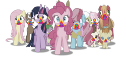 Size: 7000x3205 | Tagged: safe, artist:dashiesparkle, big macintosh, cheerilee, cherry berry, cup cake, fluttershy, granny smith, lily, lily valley, matilda, pinkie pie, pound cake, pumpkin cake, spike, twilight sparkle, twilight sparkle (alicorn), alicorn, dragon, earth pony, pegasus, pony, zombie, 28 pranks later, .svg available, absurd resolution, betrayal, cake twins, cookie zombie, hypocrisy, infected, open mouth, simple background, transparent background, twibitch sparkle, tyrant sparkle, vector, worst pony, you monster