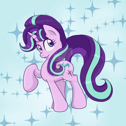 Size: 1024x1024 | Tagged: safe, artist:yoshimarsart, starlight glimmer, pony, unicorn, raised hoof, solo, watermark