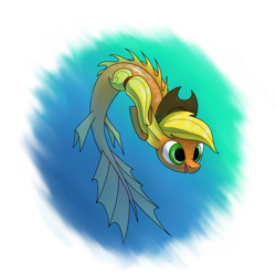 Size: 1313x1307 | Tagged: safe, artist:underpable, derpibooru import, applejack, fish, fishified, solo, species swap, underwater