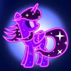 Size: 256x256 | Tagged: safe, artist:rambling writer, tantabus, alicorn, ethereal mane, fanfic, fanfic art, fanfic cover, looking back, solo, starry body, starry mane