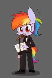 Size: 800x1200 | Tagged: safe, artist:joycall6, derpibooru import, rainbow dash, anthro, blushing, clothes, solo, suit