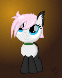 Size: 1200x1500 | Tagged: safe, artist:vitalspark, oc, oc only, oc:sleepy panda, panda pony, base used, collar, solo