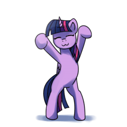 Size: 992x992 | Tagged: safe, artist:anticular, twilight sparkle, twilight sparkle (alicorn), alicorn, pony, :3, animated, ask sunshine and moonbeams, bipedal, caramelldansen, dancing, eyes closed, gif, simple background, solo, white background