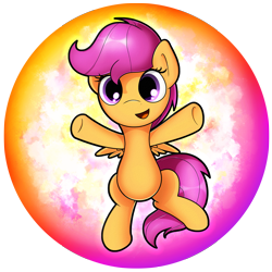 Size: 2539x2539 | Tagged: safe, artist:flamevulture17, scootaloo, pony, bipedal, commission, cute, cutealoo, open mouth, solo