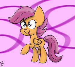 Size: 942x845 | Tagged: safe, artist:sugarcloud12, scootaloo, open mouth, raised hoof, solo