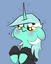 Size: 1024x1280 | Tagged: safe, artist:underpable, derpibooru import, lyra heartstrings, pony, unicorn, fanfic:background pony, blushing, clothes, crying, cute, female, horn blush, lyrabetes, sad, shirt, solo, sweater, underpable is trying to murder us