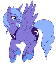 Size: 550x623 | Tagged: safe, artist:lulubell, princess luna, alicorn, pony, eyeshadow, female, lidded eyes, makeup, mare, s1 luna, simple background, solo, transparent background, wings