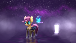 Size: 1280x720 | Tagged: safe, artist:underpable, derpibooru import, princess luna, scootaloo, bat pony, pony, bat ponified, race swap, scootabat, student of the night