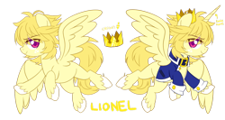 Size: 1024x546 | Tagged: safe, artist:prince-lionel, oc, oc only, oc:prince lionel, pony, reference sheet