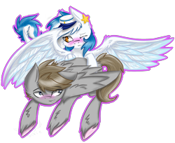 Size: 2034x1657 | Tagged: safe, artist:trixiequeenoffire, oc, oc only, oc:digital dusk, oc:star seeker, hippogriff, pony, male, straight