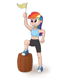 Size: 1886x2160 | Tagged: safe, artist:mkogwheel, derpibooru import, rainbow dash, human, converse, flag, humanized, solo