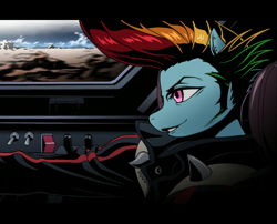 Size: 1248x1010 | Tagged: safe, artist:ventious, derpibooru import, rainbow dash, anthro, car, crossover, emulation, redline, rule 63, solo, sweet jp