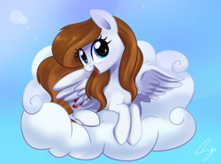 Size: 2400x1788 | Tagged: safe, artist:steffy-beff, oc, oc only, cloud, solo, wings