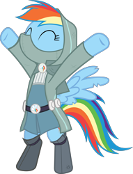 Size: 6477x8498 | Tagged: safe, artist:pink1ejack, rainbow dash, pegasus, pony, dungeons and discords, absurd resolution, bipedal, clothes, eyes closed, fantasy class, rainbow rogue, rogue, roleplaying, simple background, solo, transparent background, vector