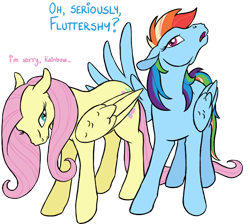 Size: 732x657 | Tagged: safe, artist:quoting_mungo, fluttershy, rainbow dash, pegasus, pony, female, flutterdash, hoers, lesbian, mare, shipping