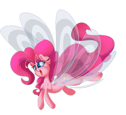 Size: 3000x2738 | Tagged: safe, artist:madacon, pinkie pie, breezie, earth pony, pony, breezie pie, breeziefied, chest fluff, cute, diapinkes, ear fluff, newbie artist training grounds, open mouth, simple background, solo, transformed, transparent background