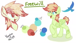 Size: 2500x1434 | Tagged: safe, artist:yugtra, oc, oc only, oc:freewill, pegasus, pony, female, mare, reference sheet, solo