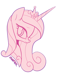 Size: 482x615 | Tagged: safe, artist:maren, derpibooru import, princess cadance, alicorn, pony, bust, looking at you, monochrome, portrait, simple background, solo, transparent background