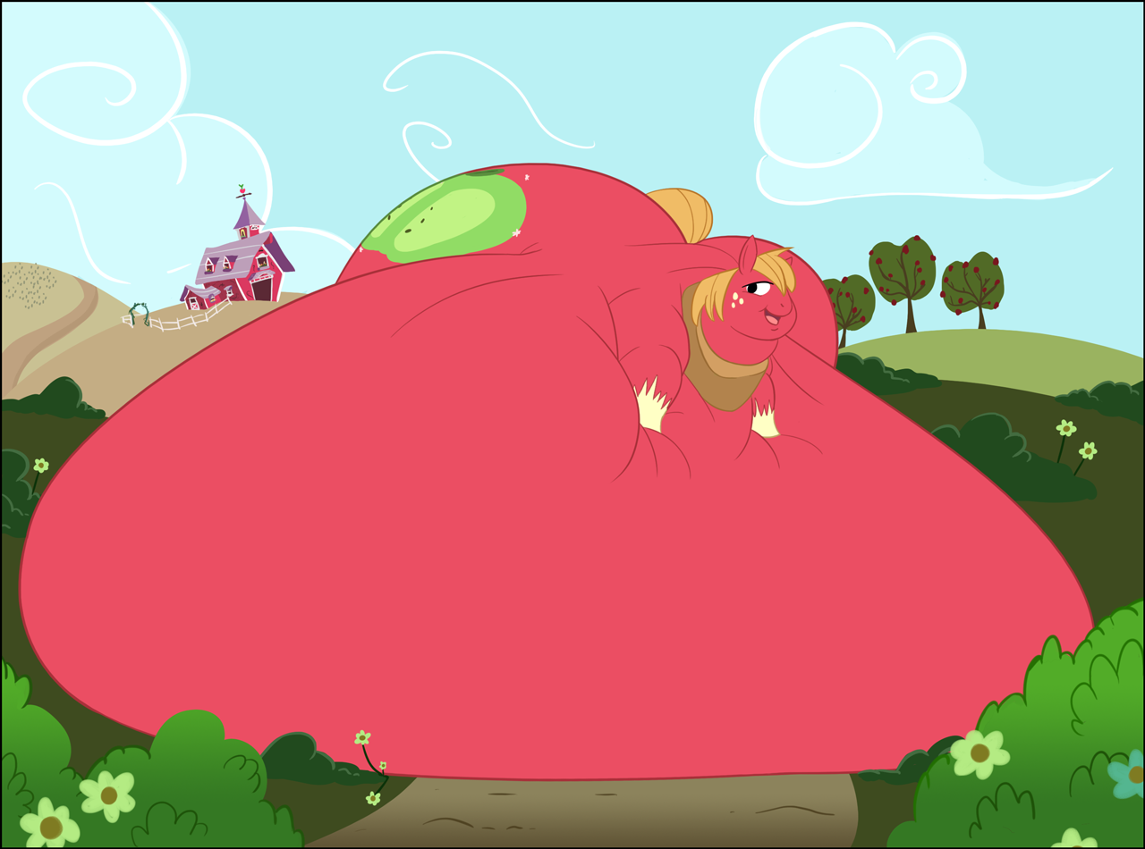 118999 - questionable, artist:samael, big macintosh, earth pony, pony,  belly, belly bed, bhm, bigger macintosh, chubby cheeks, double chin, fat,  immobile, impossibly large belly, impossibly obese, male, morbidly obese,  multichin, neck fat,