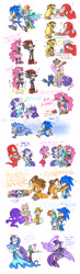 Size: 1400x4800 | Tagged: safe, artist:hoshinousagi, derpibooru import, applejack, fluttershy, pinkie pie, rainbow dash, rarity, spike, twilight sparkle, twilight sparkle (alicorn), anthro, cat, monkey, octopus, plantigrade anthro, rabbit, squirrel, absurd resolution, amy rose, arm wrestling, blushing, clothes, crossover, crossover shipping, cute, dna cookies, dress, fabulous, female, implied sonamy, knuckles the echidna, male, mane seven, mane six, miles "tails" prower, moustache, racing, scarf, shadow the hedgehog, shipper on deck, sonic boom, sonic the hedgehog, sonic the hedgehog (series), sonicified, sticks the badger, straight, suit, xk-class end-of-the-world scenario