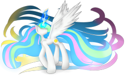 Size: 5000x3000 | Tagged: safe, artist:shadowsketch1203, princess celestia, alicorn, pony, absurd resolution, female, magic, mare, simple background, solo, spread wings, transparent background