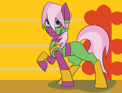 Size: 1024x788 | Tagged: safe, artist:themechagiraffe, idw, cherry blossom (idw), boots, mask, mystery mare, solo, wrestling ring